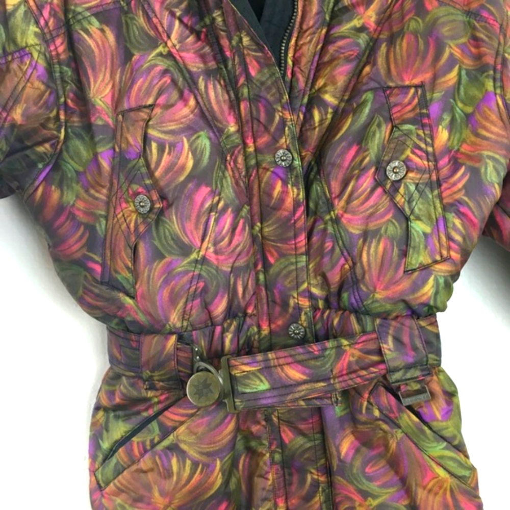 EDELWEISS NWOT puffer ladies belt Jacket medium puffy coat rain snow pink purple